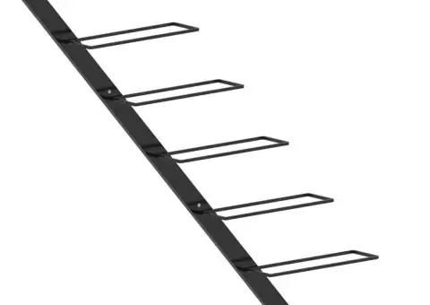 Suport sticle de vin de perete pentru 7 sticle, negru, metal - 2/5