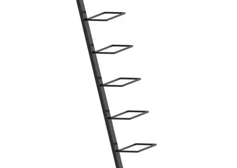 Suport sticle de vin de perete pentru 7 sticle, negru, metal - 3/5