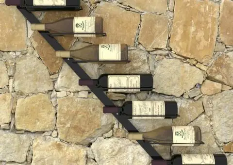 Suport sticle de vin de perete pentru 7 sticle, negru, metal - 5/5
