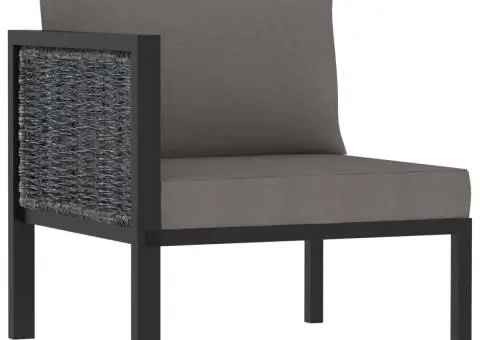 Canapea de colț modulară cu cotieră dreapta antracit poliratan - 1/5