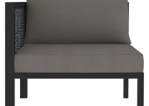 Canapea de colț modulară cu cotieră dreapta antracit poliratan - 2/5