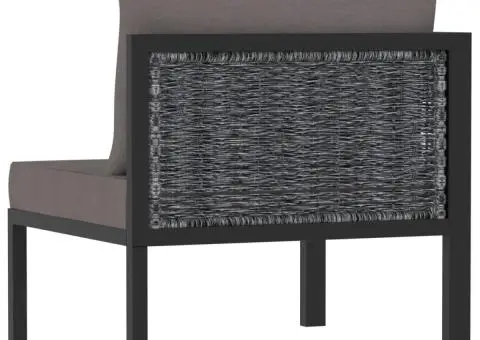 Canapea de colț modulară cu cotieră dreapta antracit poliratan - 4/5