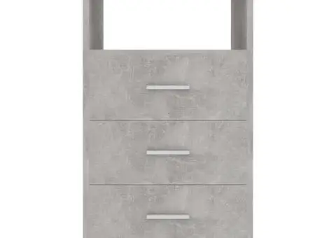 Dulap cu sertare, gri beton, 40x50x76 cm, lemn compozit - 4/5