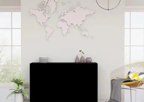 Dulap, negru, 120x36x69 cm, lemn prelucrat - 1/5