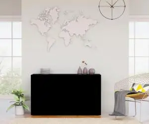 vidaXL Dulap, negru, 120x36x69 cm, lemn prelucrat