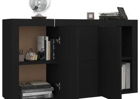 Dulap, negru, 120x36x69 cm, lemn prelucrat - 4/5