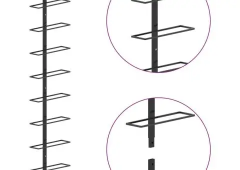 Suporturi sticle de vin montaj pe perete 10 sticle negru metal - 4/5
