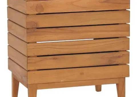 Coș de rufe, 40 x 30 x 45 cm, lemn masiv de tec - 1/5