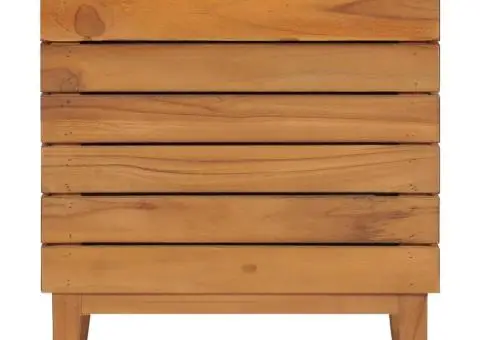 Coș de rufe, 40 x 30 x 45 cm, lemn masiv de tec - 2/5