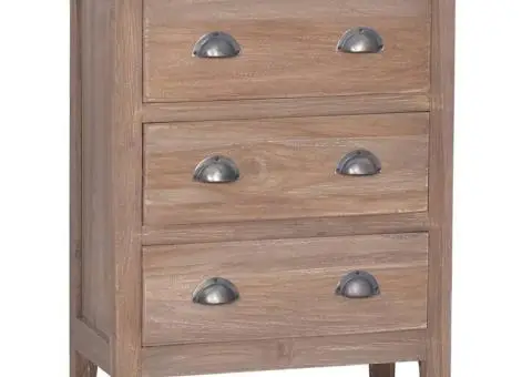 Servantă cu 3 sertare, 60 x 30 x 75 cm, lemn masiv de tec - 1/5