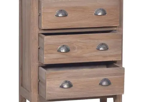 Servantă cu 3 sertare, 60 x 30 x 75 cm, lemn masiv de tec - 3/5