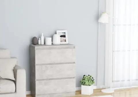 Servantă, gri beton, 60 x 35 x 76 cm, lemn prelucrat - 1/5