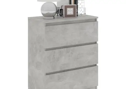 Servantă, gri beton, 60 x 35 x 76 cm, lemn prelucrat - 3/5