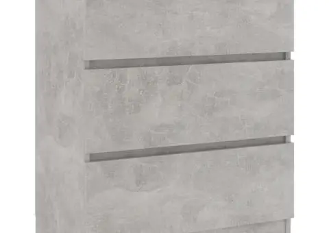 Servantă, gri beton, 60 x 35 x 76 cm, lemn prelucrat - 4/5