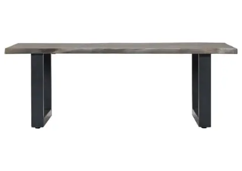 Masă cafea, muchii naturale gri 115x60x40 cm, lemn masiv acacia - 2/5