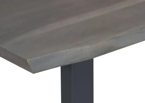 Masă cafea, muchii naturale gri 115x60x40 cm, lemn masiv acacia - 3/5