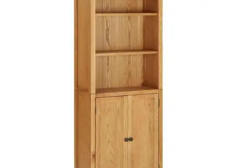 Bibliotecă cu 2 uși, 70 x 30 x 180 cm, lemn masiv stejar - 1/5