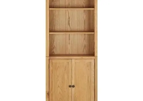 Bibliotecă cu 2 uși, 70 x 30 x 180 cm, lemn masiv stejar - 2/5