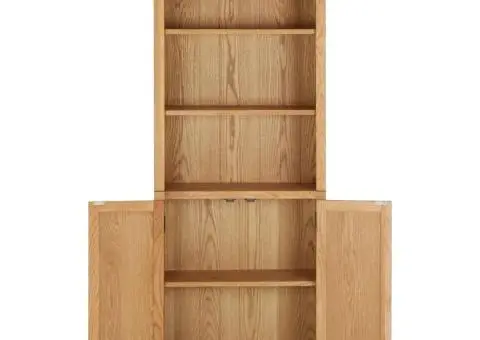 Bibliotecă cu 2 uși, 70 x 30 x 180 cm, lemn masiv stejar - 3/5