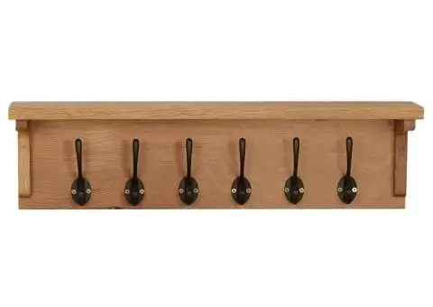 Cuier de haine, 60 x 16 x 16 cm, lemn masiv de stejar - 2/5