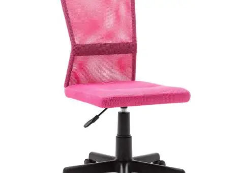 Scaun de birou, roz, 44 x 52 x 100 cm, plasă textilă - 1/5