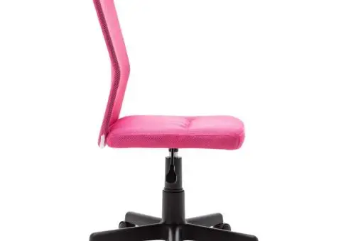 Scaun de birou, roz, 44 x 52 x 100 cm, plasă textilă - 4/5