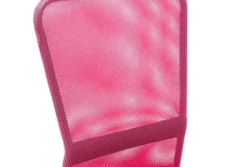 Scaun de birou, roz, 44 x 52 x 100 cm, plasă textilă - 5/5