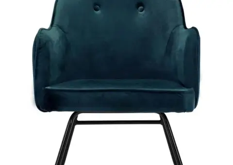 Scaun balansoar, albastru, catifea - 3/5