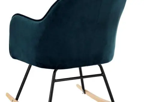 Scaun balansoar, albastru, catifea - 5/5