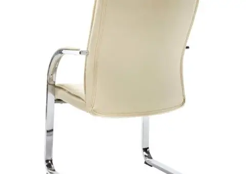 Scaun de birou consolă, crem, piele ecologică - 4/5