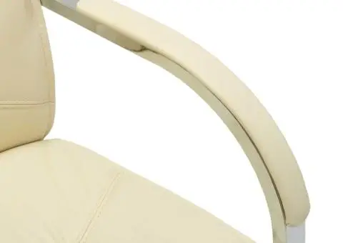 Scaun de birou consolă, crem, piele ecologică - 5/5
