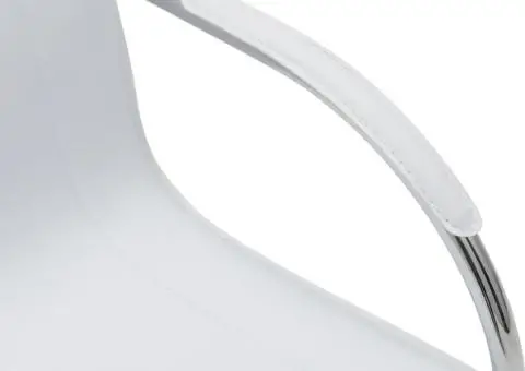 Scaun de birou tip consolă, alb, piele ecologică - 5/5