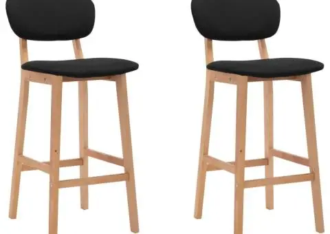 Scaune de bar, 2 buc., negru, material textil - 1/5