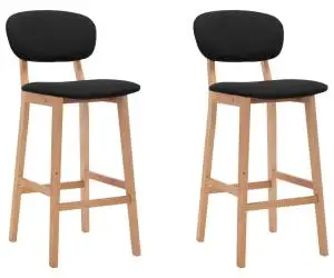 vidaXL Scaune de bar, 2 buc., negru, material textil