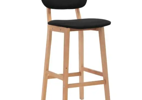 Scaune de bar, 2 buc., negru, material textil - 2/5