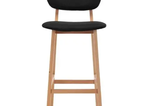 Scaune de bar, 2 buc., negru, material textil - 3/5