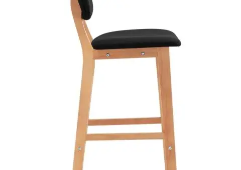 Scaune de bar, 2 buc., negru, material textil - 4/5