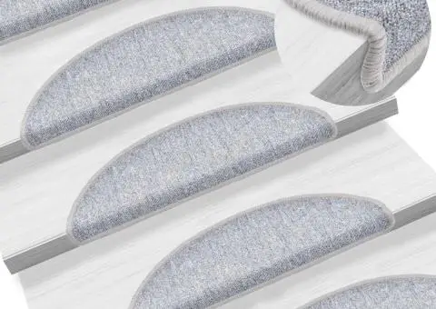 Covorașe pentru trepte scară, 15 buc., gri deschis, 56x17x3 cm - 1/5