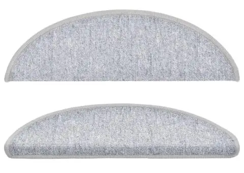 Covorașe pentru trepte scară, 15 buc., gri deschis, 56x17x3 cm - 4/5