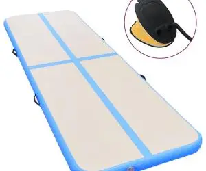 vidaXL Saltea gimnastică gonflabilă cu pompă albastru 400x100x10cm PVC