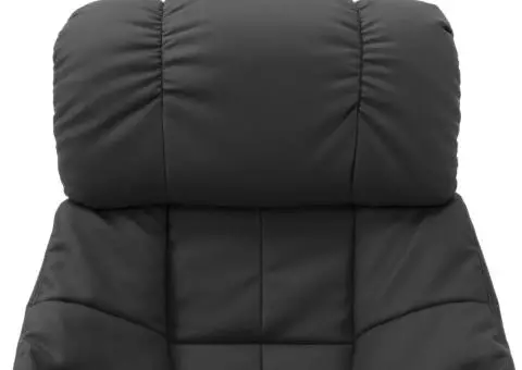 Fotoliu de masaj rabatabil, gri, piele ecologică și lemn curbat - 5/5