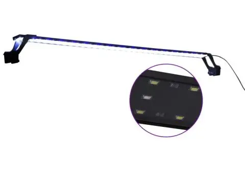 Lampă LED pentru acvariu, cu cleme, albastru/alb, 115-130 cm - 2/5