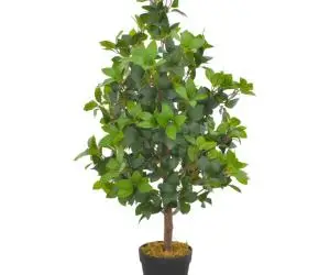 vidaXL Plantă artificială dafin cu ghiveci, verde, 90 cm