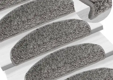 Covorașe pentru trepte scară, 15 buc., gri, 65x21x4 cm - 1/5