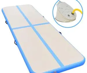 vidaXL Saltea gimnastică gonflabilă cu pompă albastru 800x100x10cm PVC