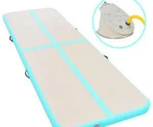 vidaXL Saltea gimnastică gonflabilă cu pompă verde 600x100x10cm PVC