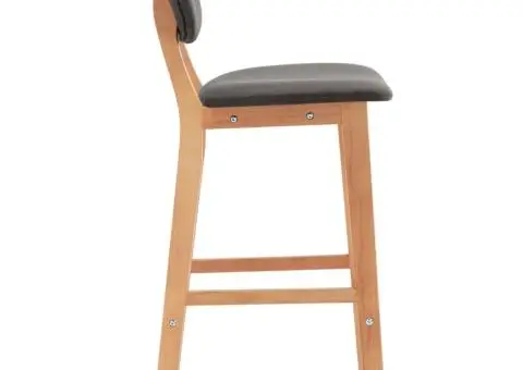 Scaune de bar, 2 buc., gri deschis, material textil - 4/5