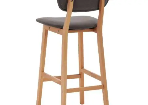 Scaune de bar, 2 buc., gri deschis, material textil - 5/5