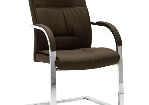 Scaun de birou consolă, maro, material textil - 1/5