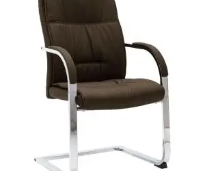 vidaXL Scaun de birou consolă, maro, material textil